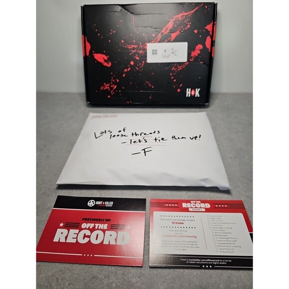 Hunt A Killer Off The Record Episode 3 Mystery Game NEW Sealed Envelope - Picture 1 of 7